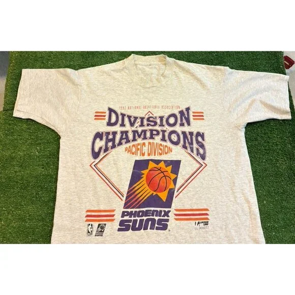 Vintage Phoenix Suns shirt mens large gray purple locker line playoffs 1990s - Picture 2 of 8